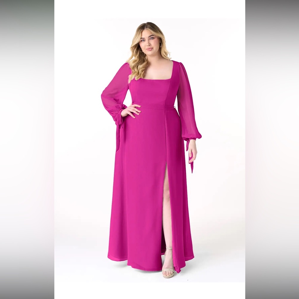 Azazie Leonia Chiffon Dress in Fuschia